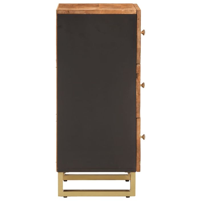 Armoire latérale marron et noir 40x33,5x75 cm bois de manguier - Photo n°5