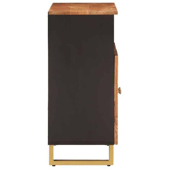 Armoire latérale marron et noir 60x33,5x75 cm bois de manguier - Photo n°5