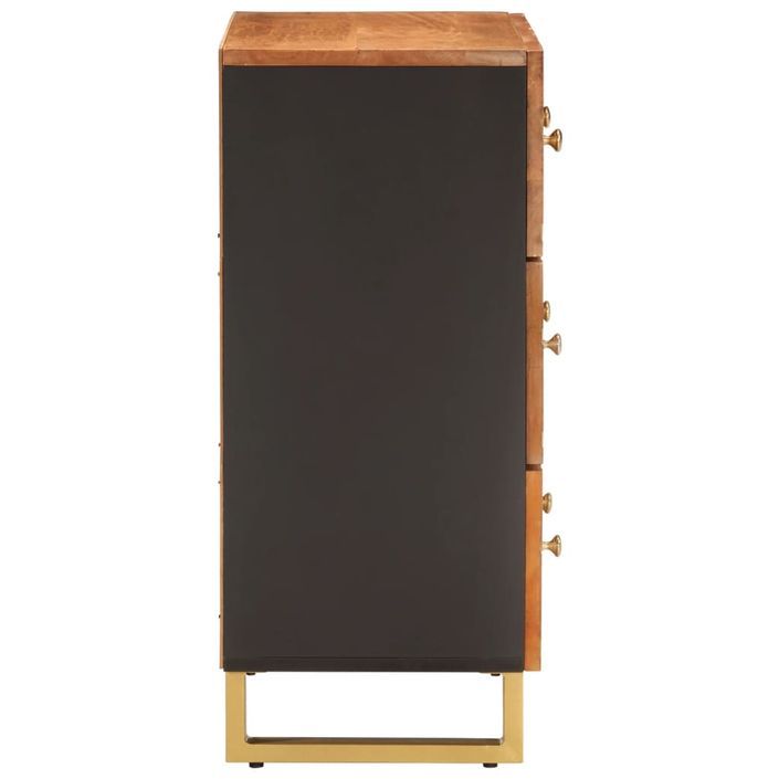 Armoire latérale marron et noir 60x33,5x75 cm bois de manguier - Photo n°5