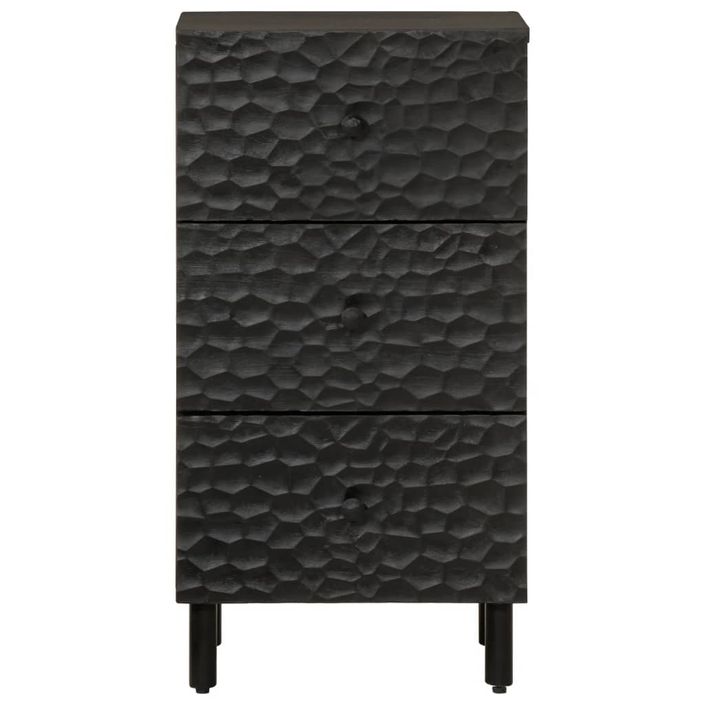 Armoire latérale noir 40x33x75 cm bois massif de manguier - Photo n°3