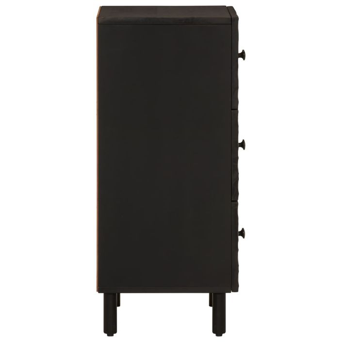 Armoire latérale noir 40x33x75 cm bois massif de manguier - Photo n°4