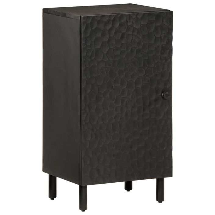 Armoire latérale noir 40x33x75 cm bois massif de manguier - Photo n°1