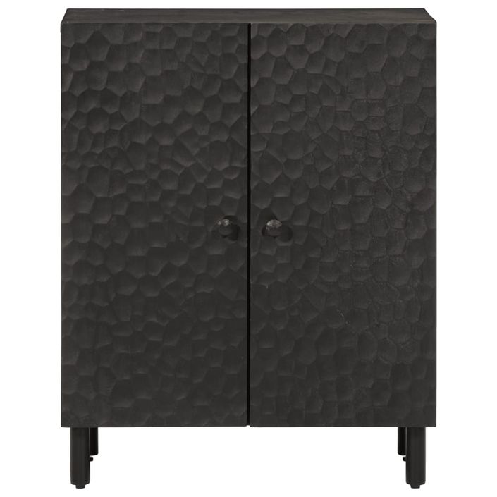 Armoire latérale noir 60x33x75 cm bois massif de manguier - Photo n°5