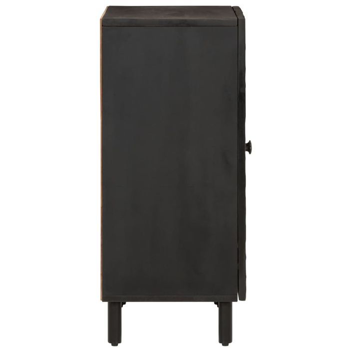 Armoire latérale noir 60x33x75 cm bois massif de manguier - Photo n°6