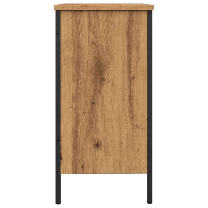 Armoire lavabo chêne artisanal 60x30x60 cm bois d'ingénierie - Photo n°5