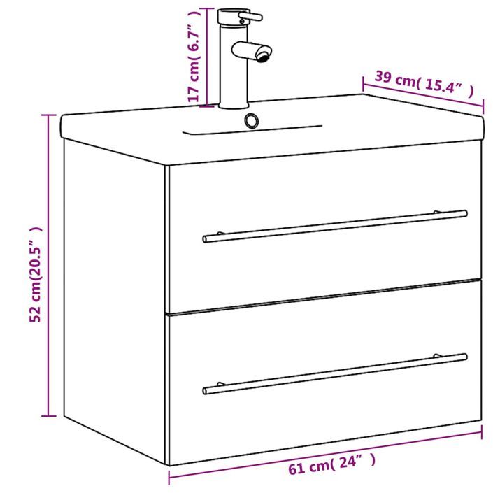 Armoire lavabo de salle de bain avec bassin intégré blanc - Photo n°10