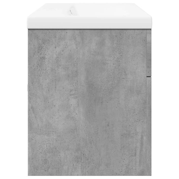 Armoire lavabo de salle de bain avec bassin intégré gris béton - Photo n°7