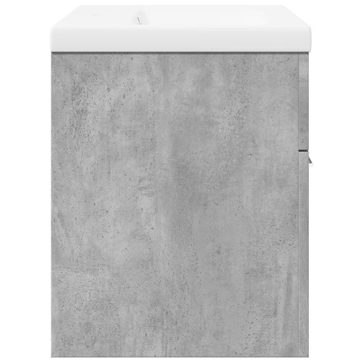 Armoire lavabo de salle de bain avec bassin intégré gris béton - Photo n°7