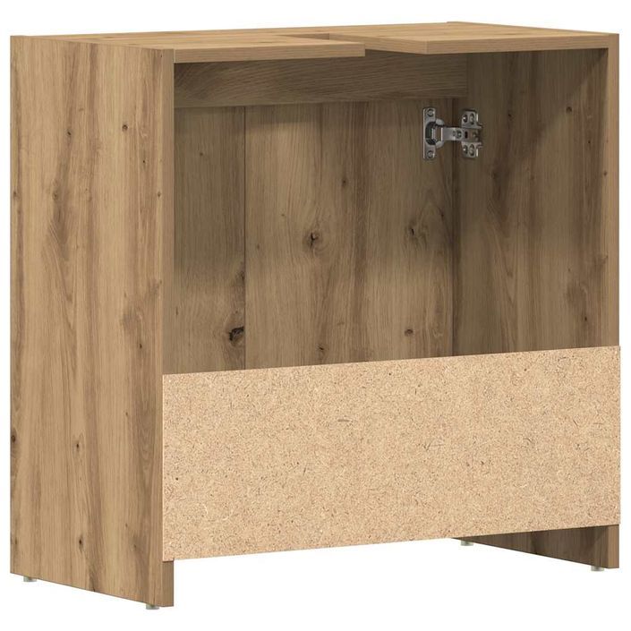 Armoire lavabo de salle de bain chêne artisanal 60x33x60 cm - Photo n°8