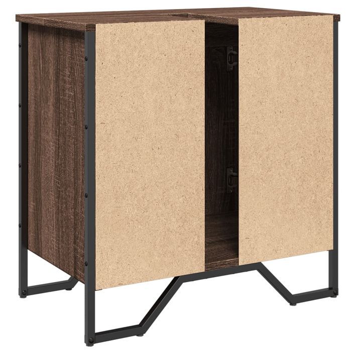 Armoire lavabo de salle de bain chêne marron 60x35x60 cm - Photo n°6