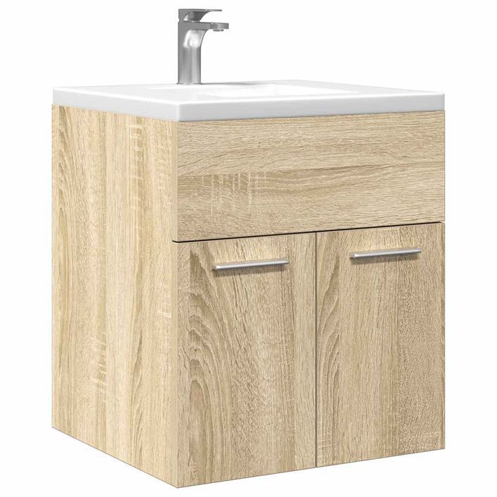 Armoire lavabo de salle de bain chêne sonoma 41x38,5x46 cm - Photo n°1