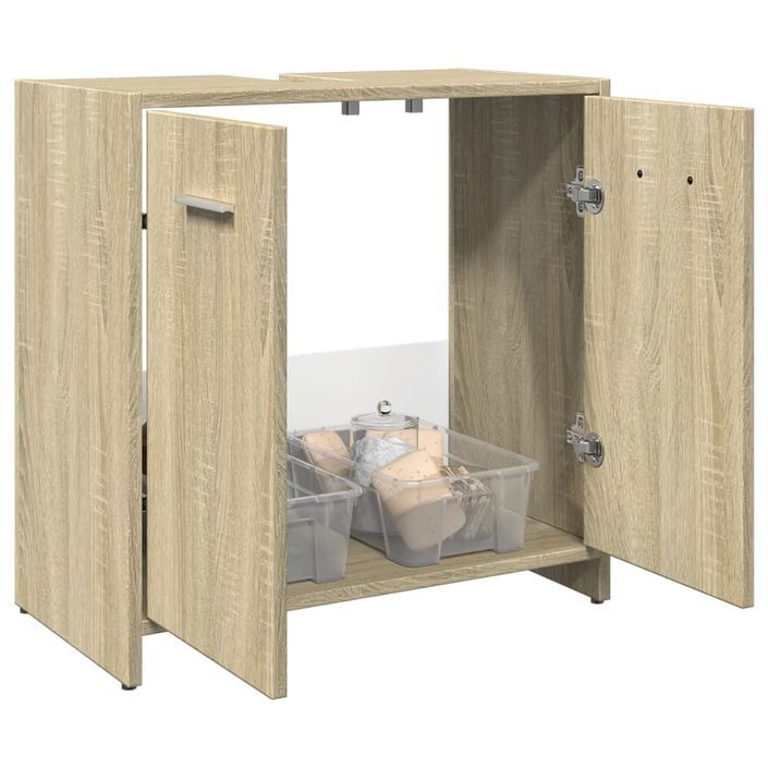 Armoire lavabo de salle de bain chêne sonoma 60x33x60 cm - Photo n°1