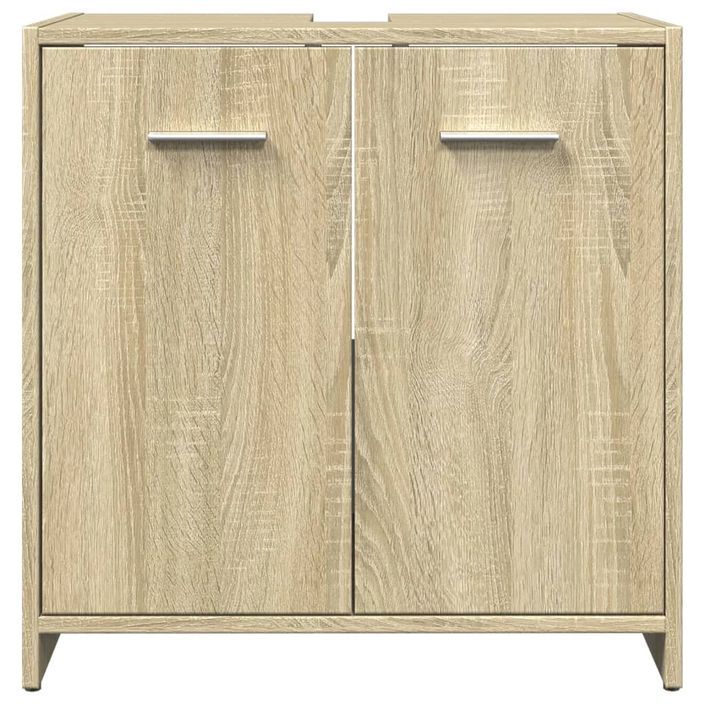 Armoire lavabo de salle de bain chêne sonoma 60x33x60 cm - Photo n°4