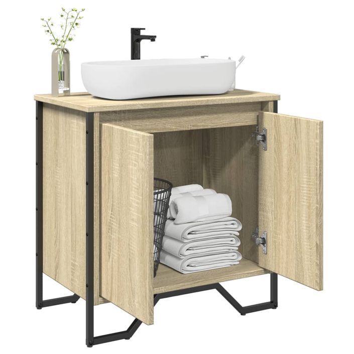 Armoire lavabo de salle de bain chêne sonoma 60x35x60 cm - Photo n°1