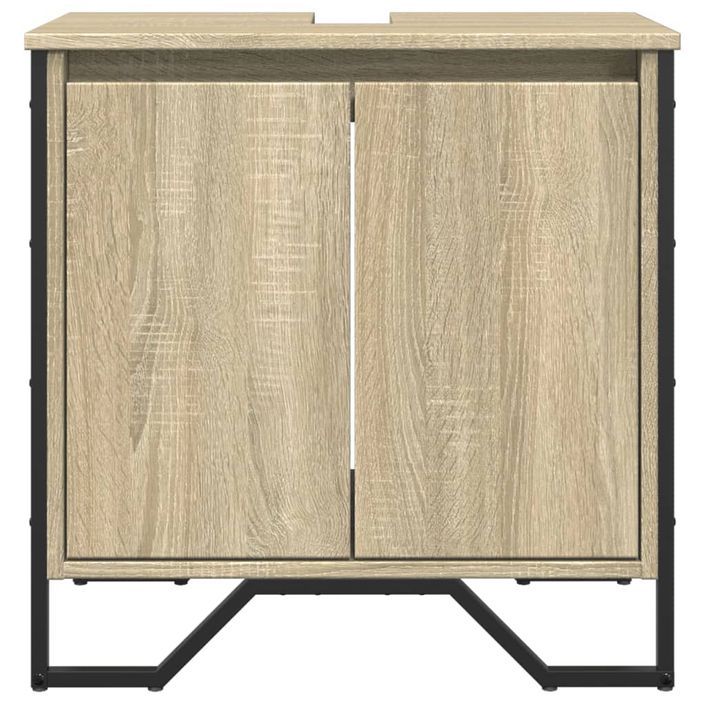 Armoire lavabo de salle de bain chêne sonoma 60x35x60 cm - Photo n°4