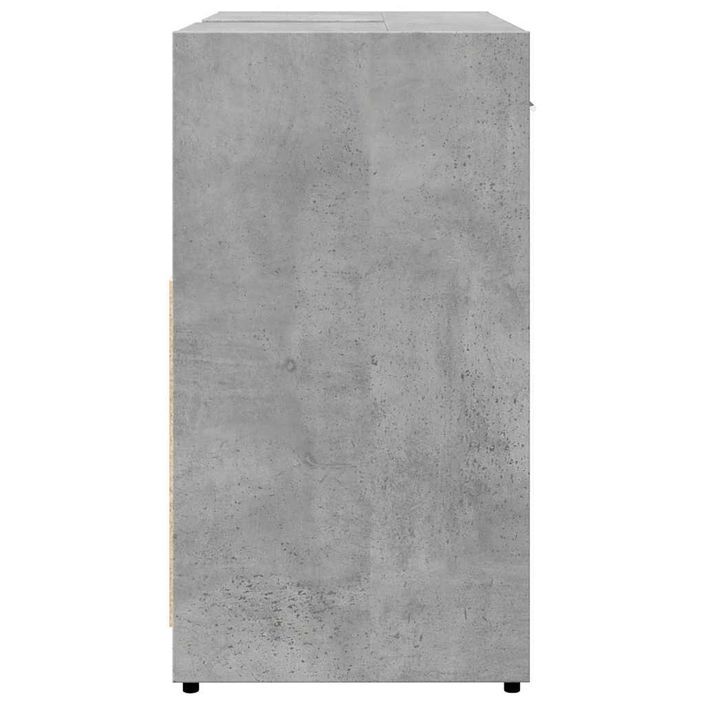 Armoire lavabo de salle de bain gris béton 60x33x60 cm - Photo n°7