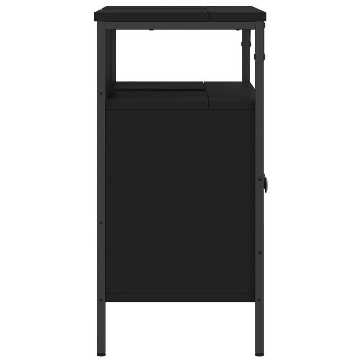 Armoire lavabo de salle de bain noir 60x30x60 cm - Photo n°7