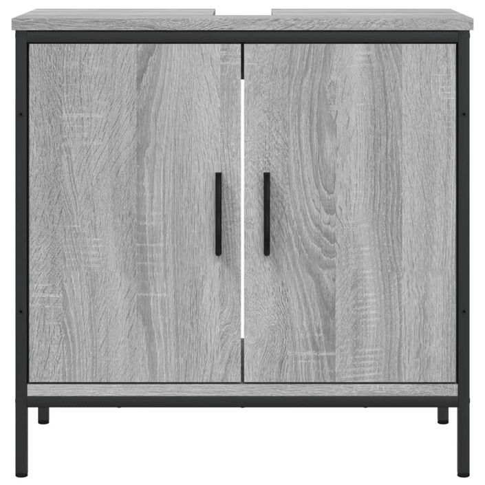 Armoire lavabo de salle de bain sonoma gris 60x30x60 cm - Photo n°5