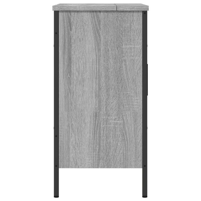 Armoire lavabo de salle de bain sonoma gris 60x30x60 cm - Photo n°7