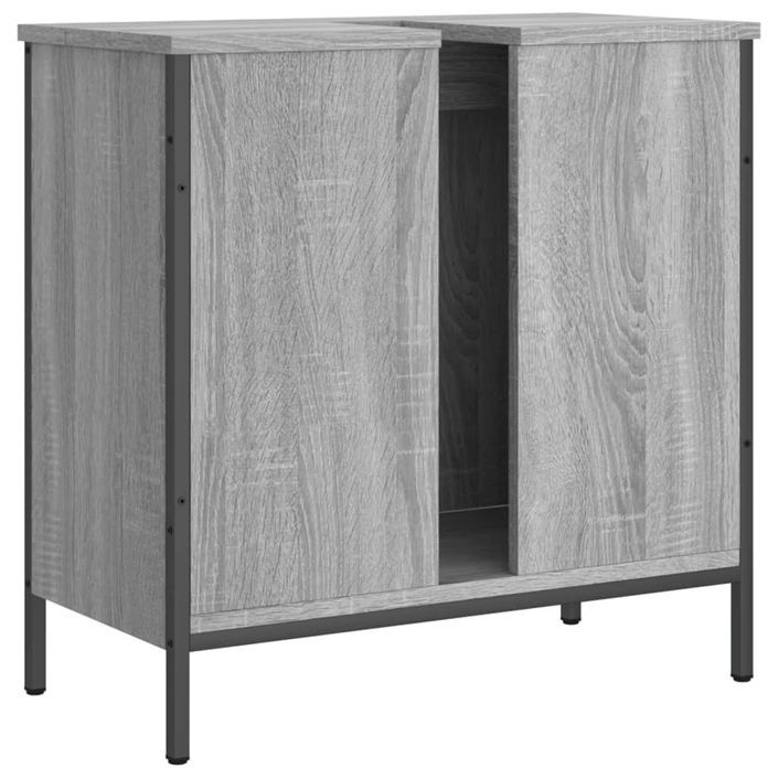 Armoire lavabo de salle de bain sonoma gris 60x30x60 cm - Photo n°8