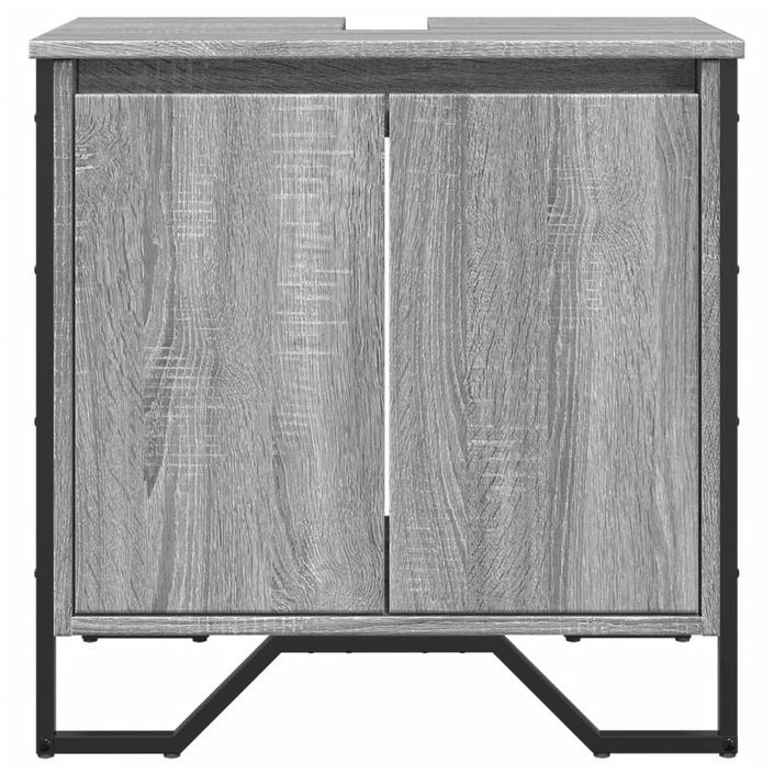 Armoire lavabo de salle de bain sonoma gris 60x35x60 cm - Photo n°4