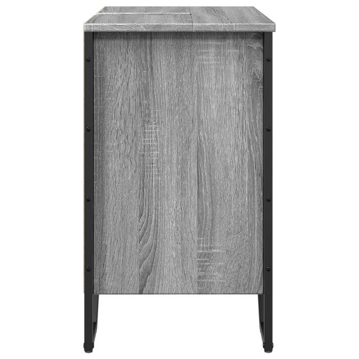 Armoire lavabo de salle de bain sonoma gris 60x35x60 cm - Photo n°5