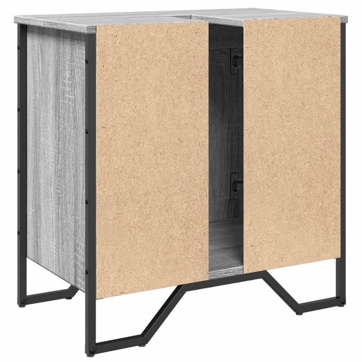 Armoire lavabo de salle de bain sonoma gris 60x35x60 cm - Photo n°6