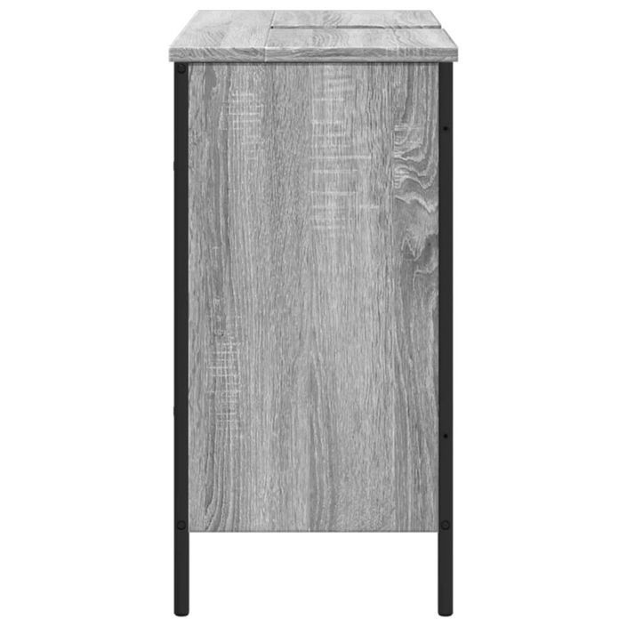 Armoire lavabo de salle de bain sonoma gris 80x30x60 cm - Photo n°7