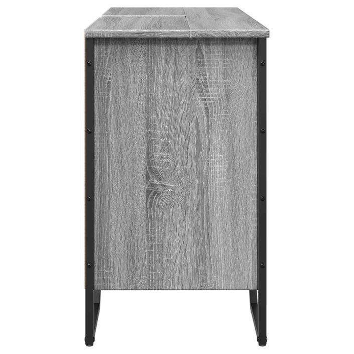 Armoire lavabo de salle de bain sonoma gris 91x35x60 cm - Photo n°5