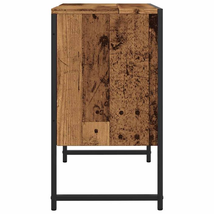 Armoire lavabo de salle de bain vieux bois 60x33x60 cm - Photo n°6