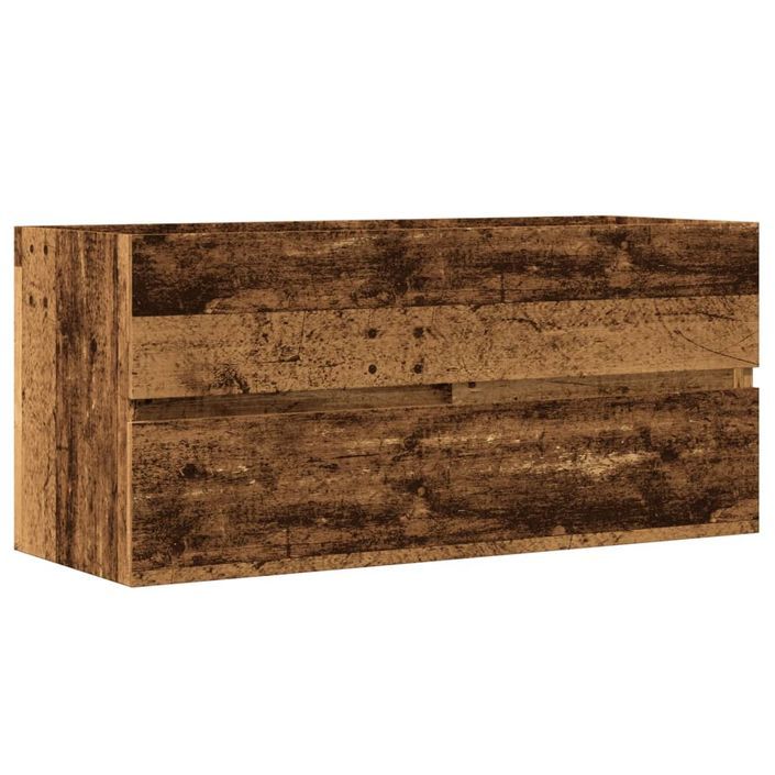 Armoire lavabo vieux bois 100x38,5x45 cm bois d'ingénierie - Photo n°2