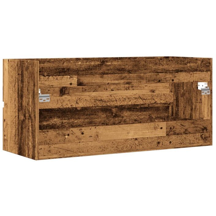 Armoire lavabo vieux bois 100x38,5x45 cm bois d'ingénierie - Photo n°6