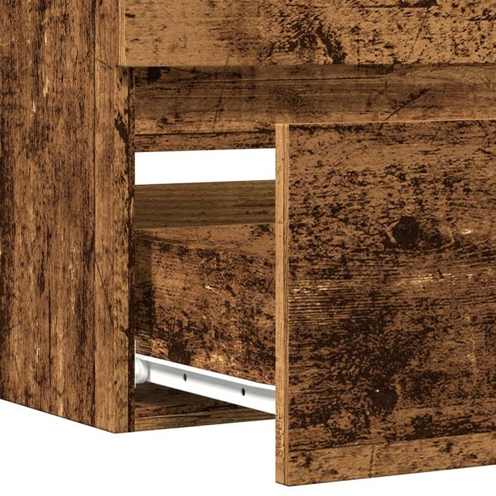 Armoire lavabo vieux bois 100x38,5x45 cm bois d'ingénierie - Photo n°8