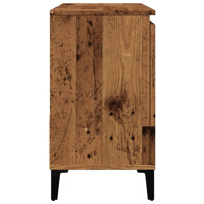 Armoire lavabo vieux bois 65x33x60 cm bois d'ingénierie - Photo n°6