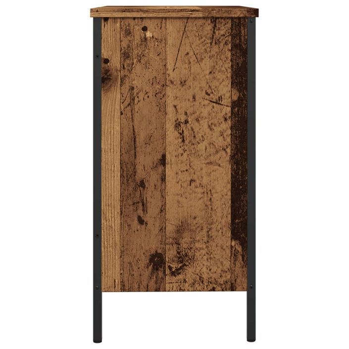 Armoire lavabo vieux bois 80x30x60 cm bois d'ingénierie - Photo n°5