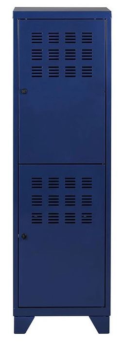 Armoire métal bleu nuit nacré 2 portes 2 portes avec serrures à loquet Box 134 cm - Photo n°1