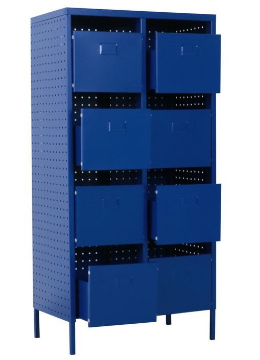 Armoire métallique bleu mate 8 tiroirs Lesky - Photo n°2