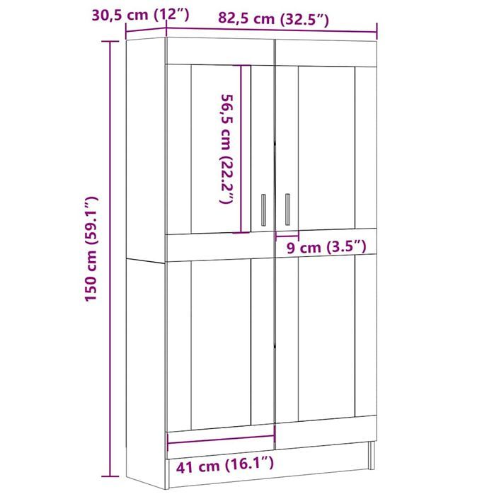 Armoire multifonction mi hauteur 2 portes Kala 82 cm - Solution gain de place - Photo n°12
