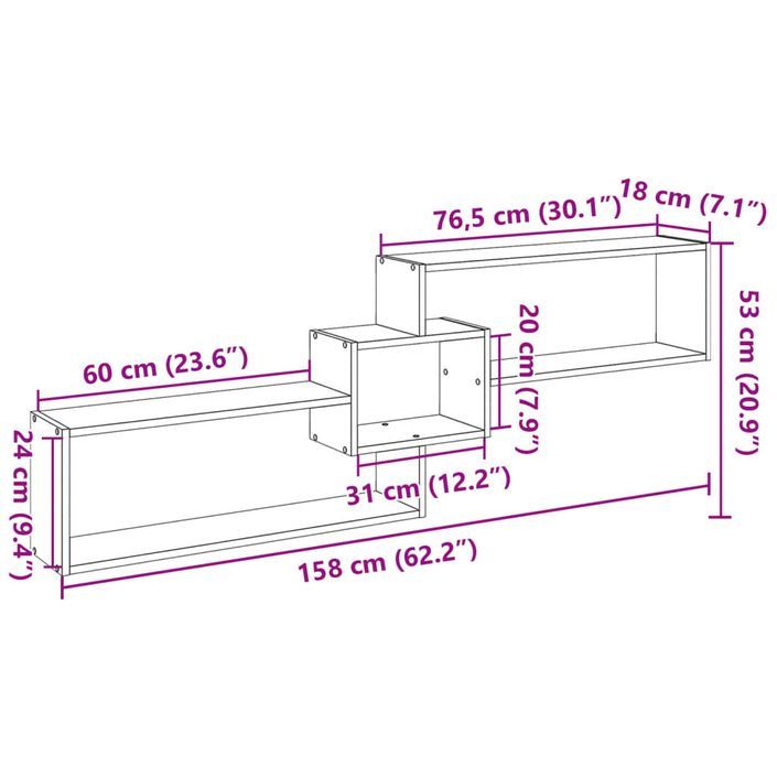 Armoire murale 158x18x53 cm chêne sonoma bois d'ingénierie - Photo n°10