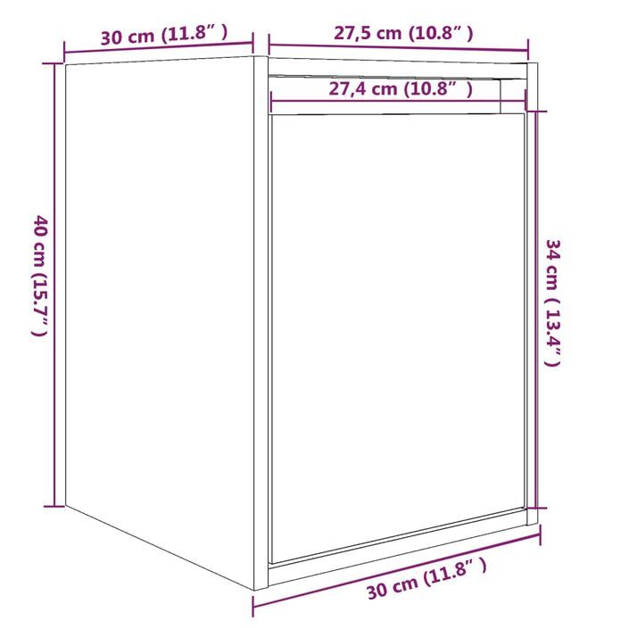 Armoire murale 30x30x40 cm Bois de pin massif - Photo n°10