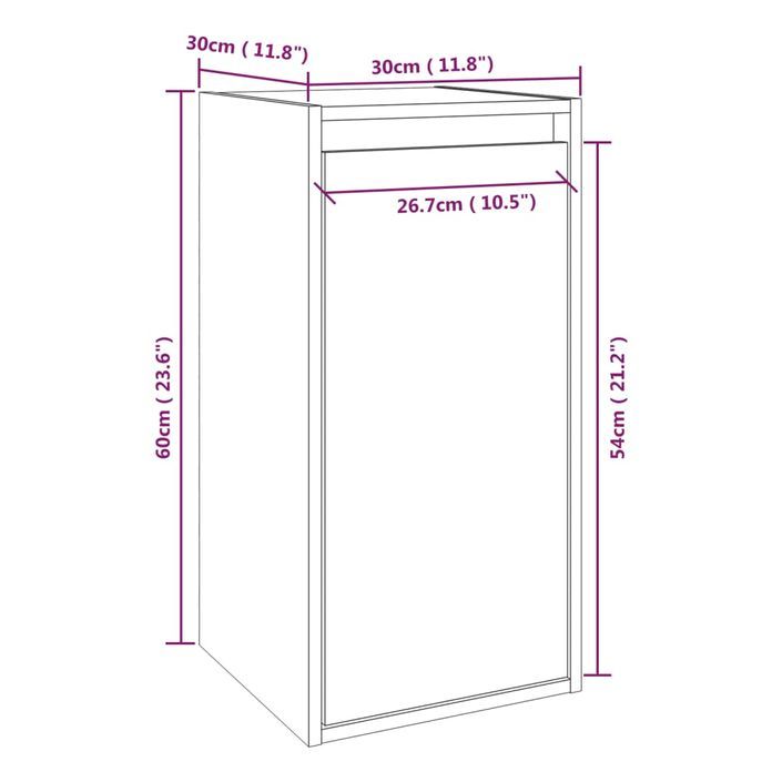 Armoire murale 30x30x60 cm Bois de pin massif - Photo n°8