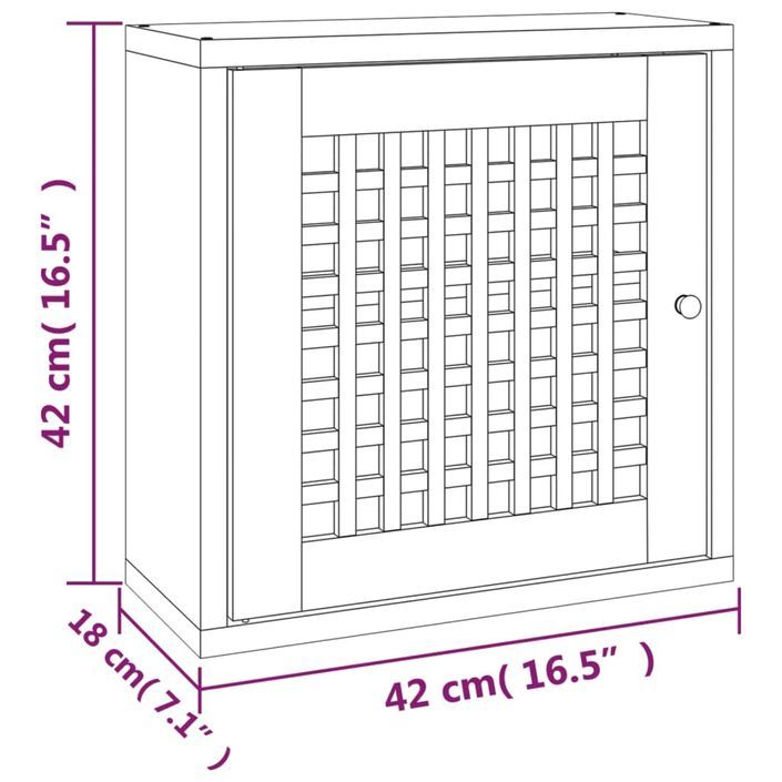 Armoire murale 42x18x42 cm Bois massif de noyer - Photo n°8