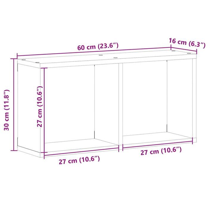 Armoire murale 60x16x30 cm blanc bois d'ingénierie - Photo n°9