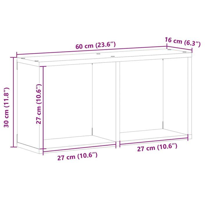 Armoire murale 60x16x30 cm chêne artisanal bois d'ingénierie - Photo n°9