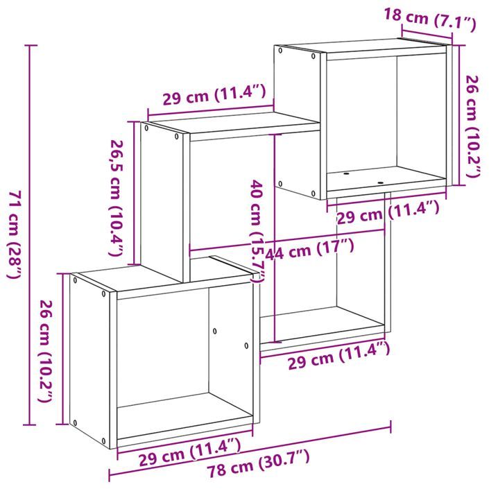 Armoire murale 78x18x71 cm blanc bois d'ingénierie - Photo n°11