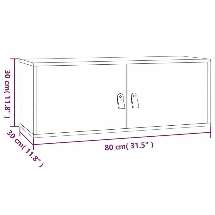 Armoire murale 80x30x30 cm Bois de pin massif - Photo n°11