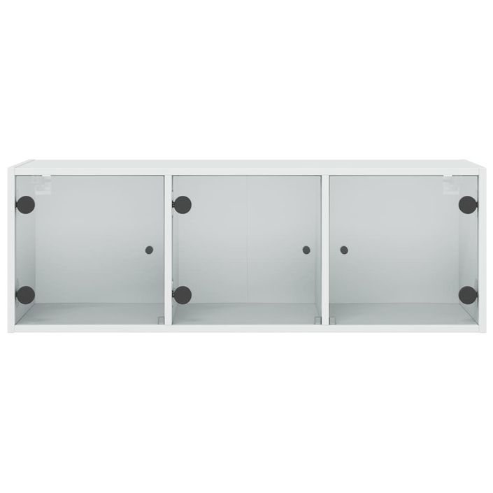 Armoire murale avec portes en verre blanc 102x37x35 cm - Photo n°6