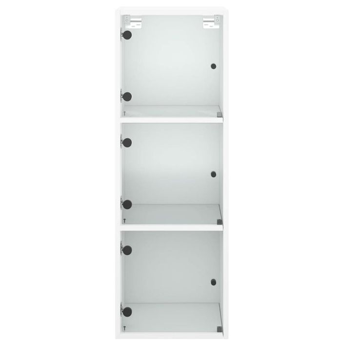 Armoire murale avec portes en verre blanc 35x37x100 cm - Photo n°6