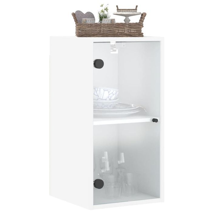 Armoire murale avec portes en verre blanc 35x37x68,5 cm - Photo n°4