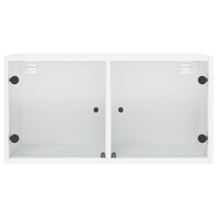 Armoire murale avec portes en verre blanc 68,5x37x35 cm - Photo n°6